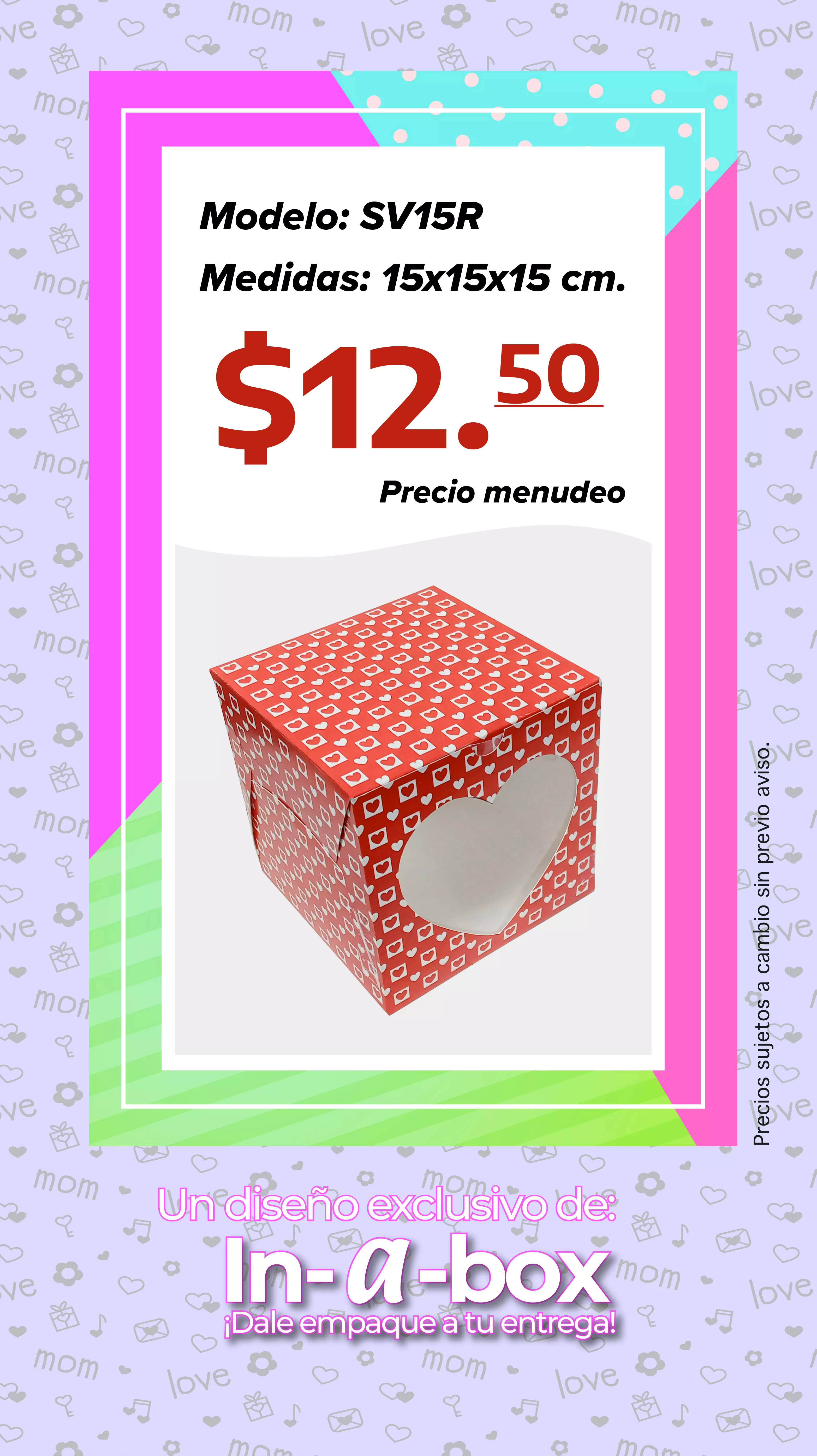 Caja estilo lonchera para bolos o dulces